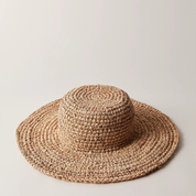 Handmade Raffia Straw Sun Hat – Crocheted Floppy Brim Beach Hat from Bali