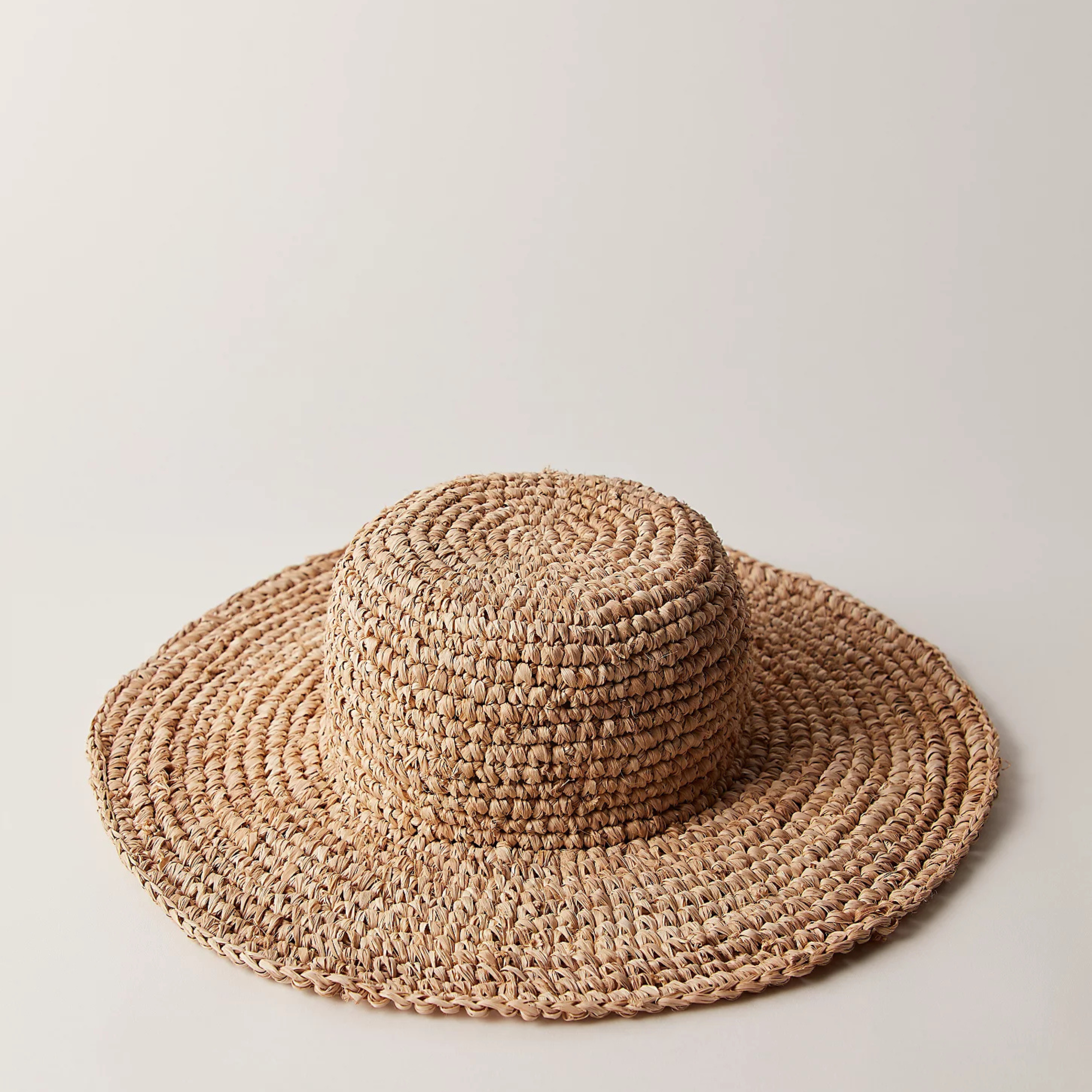 Handmade Raffia Straw Sun Hat – Crocheted Floppy Brim Beach Hat from Bali