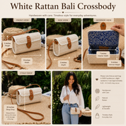 Bali Rattan Bag: Handwoven Boho Style - Lightweight Crossbody