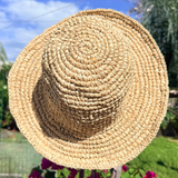 Handmade Raffia Straw Sun Hat – Crocheted Floppy Brim Beach Hat from Bali