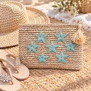 Boho Raffia Clutch: Handwoven Star Design