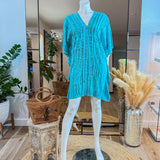 Boho Kaftan Dress: Hand Tie-Dye, Lightweight - Summer Beachwear