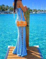 Cane Webbing Crossbody Clutch -  Bag with Adjustable Leather Strap | Eco-Friendly Boho Purse