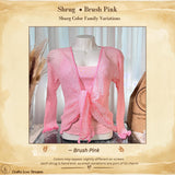 Sheer Knit Cardigan Shrug | Pink, Purple & Red Boho Cover-Up