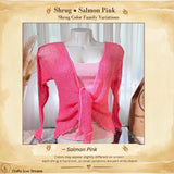 Sheer Knit Cardigan Shrug | Pink, Purple & Red Boho Cover-Up
