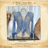 Flowy Sheer Knit Cardigan Shrug Shades of Blue - Breathable Boho Layering