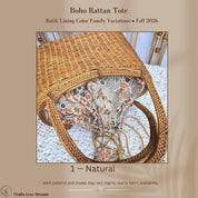 Boho Rattan Tote Bag: Handwoven Bali Beach Purse