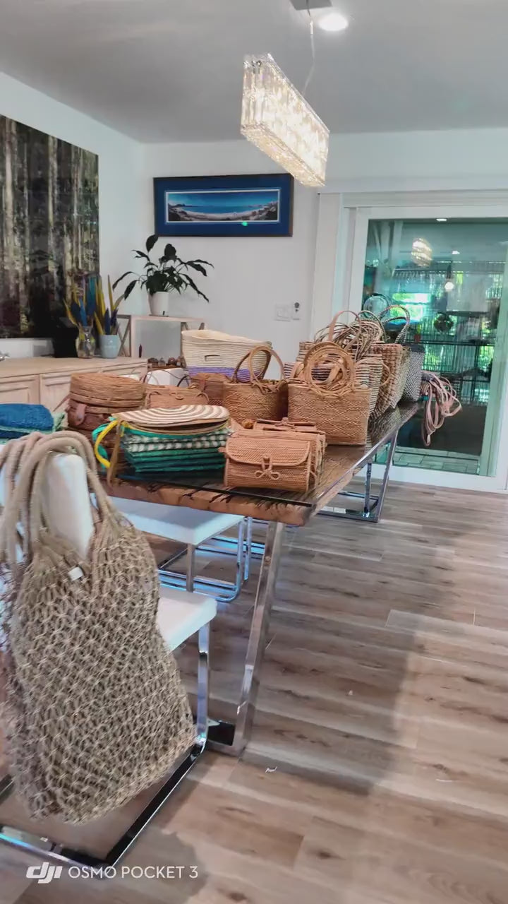 Rattan Crossbody, Bali Cakup Handwoven Clutch | Natural Woven