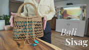 Rattan Tote: Lightweight Bali Sisag Handwoven - Natural Smoke Cured