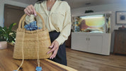 Boho Rattan Tote Bag: Handwoven Bali Beach Purse