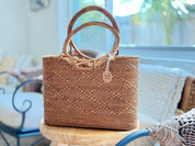 Natural Rattan Tote Bag - Spacious Handwoven Bali Design